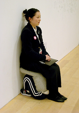 Taiyo Kimura, ‘Untitled (stool for guard)’, 2007, mixed media, clothes, CDplayer, speaker, 40 x 40 x 50 cm